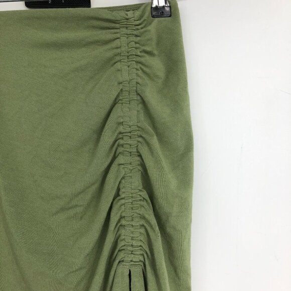 Aritzia Wilfred Free Sage Green Ruched Side Slit Midi Skirt XXS - Picture 10 of 13